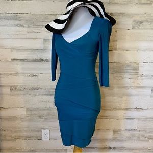 Teal White House Black Market Bodycon Dress